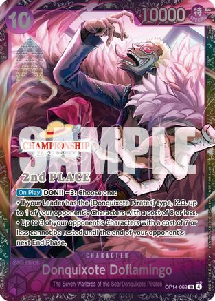 Donquixote Doflamingo (CS 26-27 2nd Place Trophy Card) (OP14-069) - [One Piece Promotion Cards] Foil