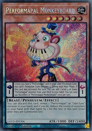Performapal Monkeyboard (Secret Rare) [LAVD-ENO04] - Legendary Arc-V Decks 1st Edition - Secret Rare
