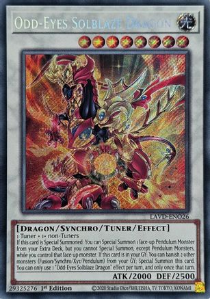 Odd-Eyes Solblaze Dragon (Secret Rare) [LAVD-ENO26] - Legendary Arc-V Decks 1st Edition - Secret Rare