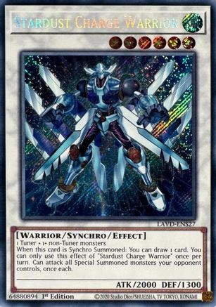 Stardust Charge Warrior (Secret Rare) [LAVD-ENS27] - Legendary Arc-V Decks 1st Edition - Secret Rare