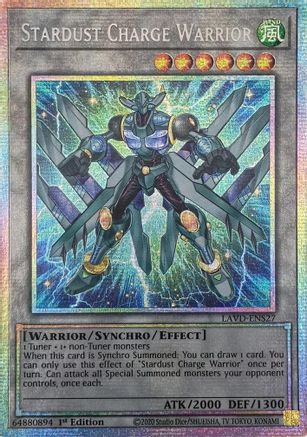 Stardust Charge Warrior (Starlight Rare) [LAVD-ENS27] - Legendary Arc-V Decks 1st Edition - Starlight Rare