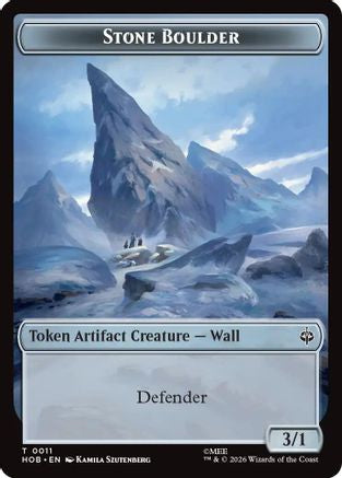 Stone Boulder // Bear Double-Sided Token  [Foil]  (HOB-11 // 7) - [The Hobbit]