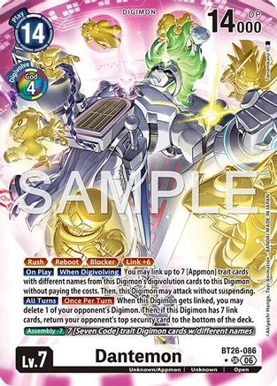 Dantemon (Alternate Art) (BT26-086) - [Timeless Bonds] Foil