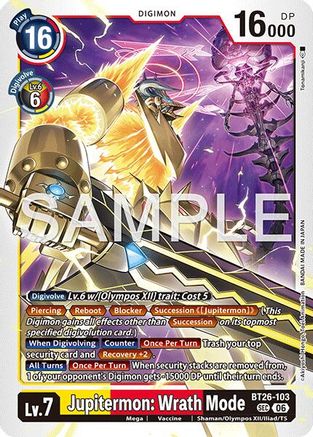 Jupitermon: Wrath Mode (BT26-103) - [Timeless Bonds] Foil