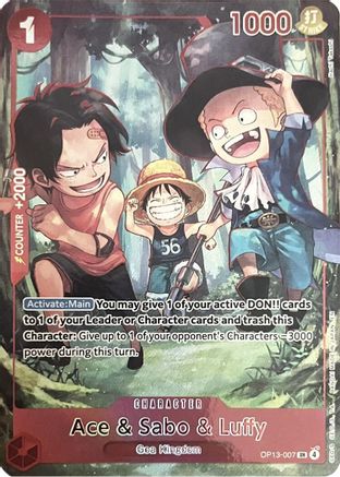 Ace & Sabo & Luffy (English Version 3rd Anniversary Set) (OP13-007) - [One Piece Promotion Cards] Foil