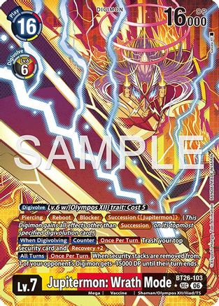Jupitermon: Wrath Mode (Alternate Art) (BT26-103) - [Timeless Bonds] Foil