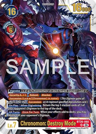 Chronomon: Destroy Mode (BT26-060) - [Timeless Bonds] Foil