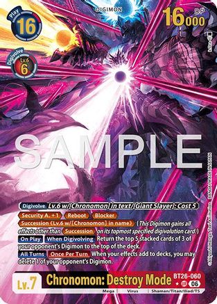Chronomon: Destroy Mode (Alternate Art) (BT26-060) - [Timeless Bonds] Foil