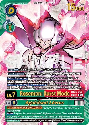 Rosemon: Burst Mode // Aguichant Levres (SP) (BT26-050) - [Timeless Bonds] Foil