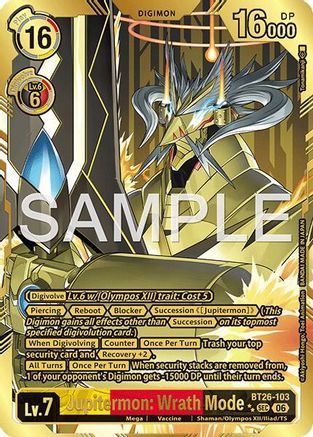 Jupitermon: Wrath Mode (Rare Pull) (BT26-103) - [Timeless Bonds] Foil