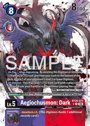 Aegiochusmon: Dark (Alternate Art) (BT26-073) - [Timeless Bonds] Foil