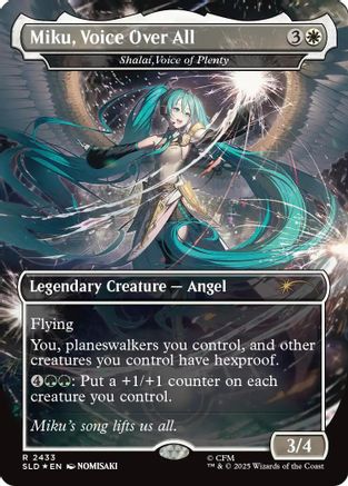 Miku, Voice Over All - Shalai, Voice of Plenty  [Foil]  (SLD-2433) - [Secret Lair Drop Series]