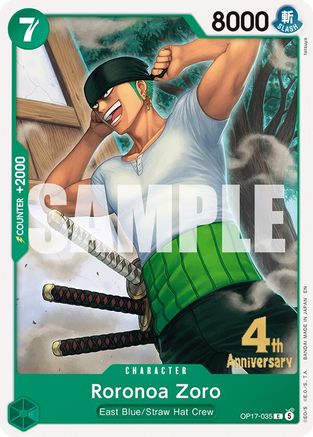 Roronoa Zoro (035) (OP17-035) - [The World's Strongest Warriors Release Event Cards]