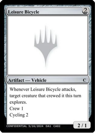 Leisure Bicycle  (UNK-) - [Un-Known Event Playtest Cards]