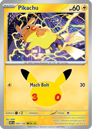 Pikachu - (030/128) Holofoil [ME 30th Celebration]