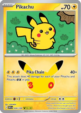 Pikachu - (034/128) Holofoil [ME 30th Celebration]