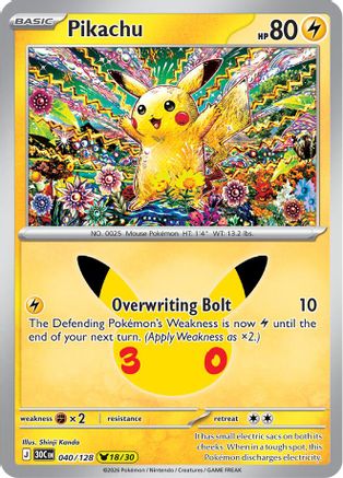 Pikachu - (040/128) Holofoil [ME 30th Celebration]