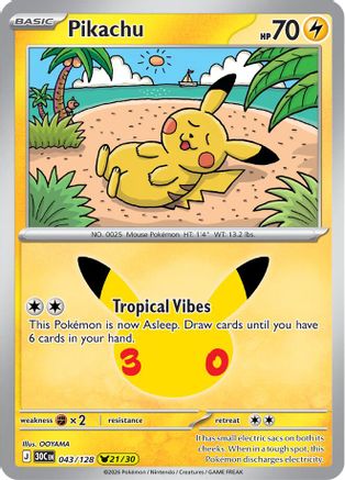 Pikachu - (043/128) Holofoil [ME 30th Celebration]