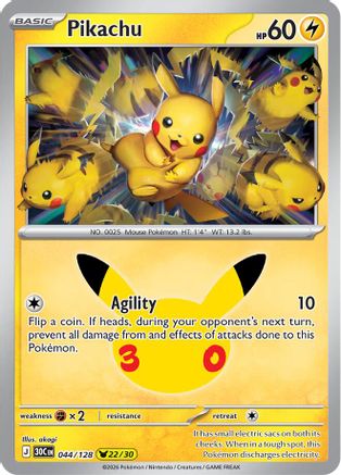 Pikachu - (044/128) Holofoil [ME 30th Celebration]