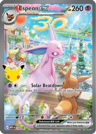 Espeon EX - 108 (30th Celebration) - (108) Holofoil [ME Mega Evolution Promo]