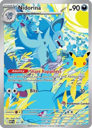 Nidorina - 101 (30th Celebration) (Pokemon Center Exclusive) - (101) Holofoil [ME Mega Evolution Promo]