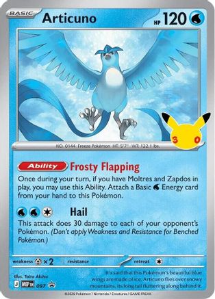 Articuno - 097 (30th Celebration) - (097) Holofoil [ME Mega Evolution Promo]