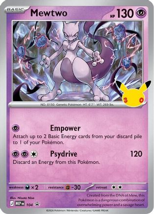 Mewtwo - 104 (30th Celebration) - (104) Holofoil [ME Mega Evolution Promo]