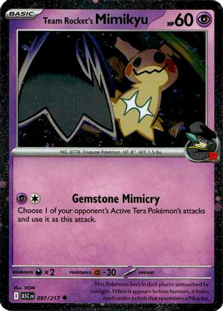 Team Rocket's Mimikyu - 097/217 (Cosmos Holo) - (97/217) Holofoil [Blister Exclusives]