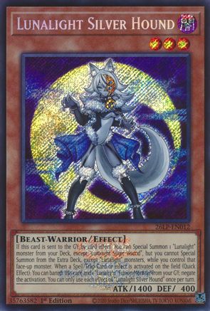 Lunalight Silver Hound (Emblazoned Secret Rare) [26LP-EN012] - Limited Pack World Championship 2026 1st Edition - Secret Rare