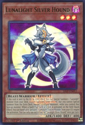 Lunalight Silver Hound (Emblazoned) [26LP-EN012] - Limited Pack World Championship 2026 1st Edition - Ultra Rare