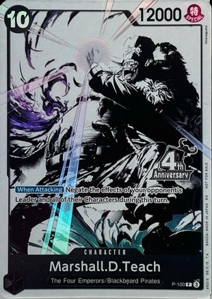 Marshall.D.Teach (4th Anniversary Treasure Campaign Pack) (P-100) - [One Piece Promotion Cards] Foil