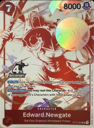 Edward.Newgate (4th Anniversary Treasure Campaign Pack) (ST15-002) - [One Piece Promotion Cards] Foil