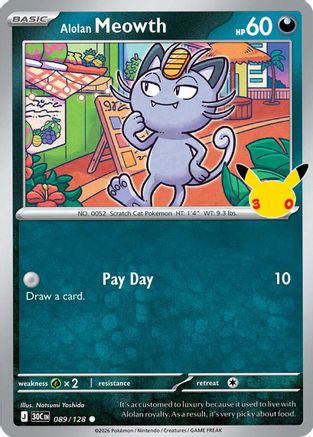 Alolan Meowth - (089/128) Holofoil [ME 30th Celebration]