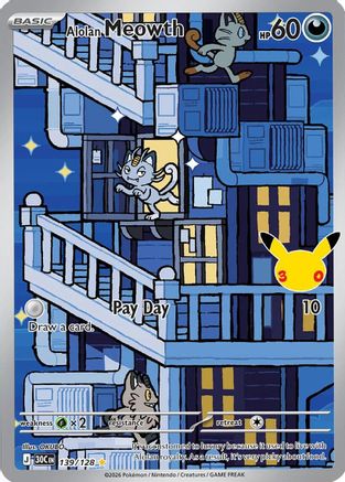 Alolan Meowth - (139/128) Holofoil [ME 30th Celebration]