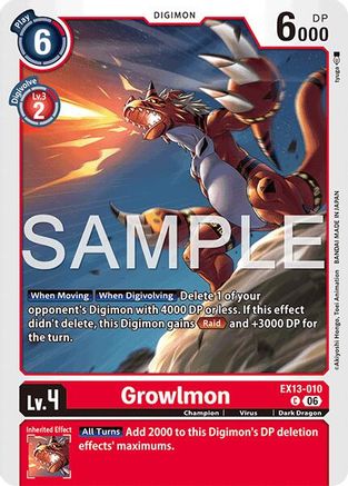 Growlmon (EX13-010) - [Chivalrous XIII]