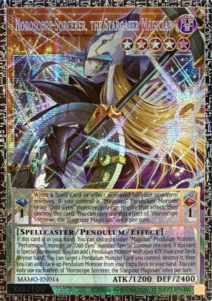 Horoscope Sorcerer, the Stargazer Magician (GMR) [MAMO-EN014] - Magnificent Monsters 1st Edition - Grand Master Rare