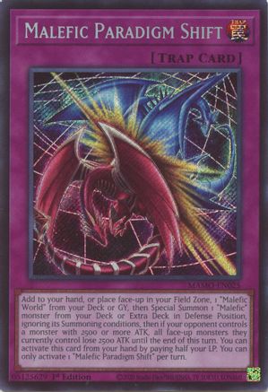 Malefic Paradigm Shift (Secret Rare) [MAMO-EN025] - Magnificent Monsters 1st Edition - Secret Rare