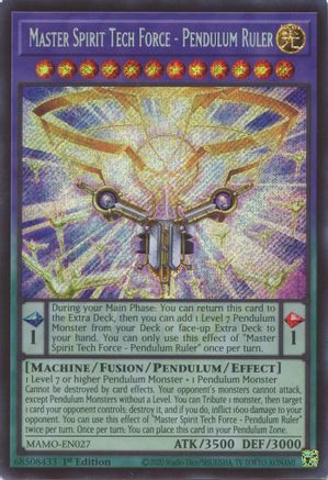 Master Spirit Tech Force - Pendulum Ruler  (Secret Rare) [MAMO-EN027] - Magnificent Monsters 1st Edition - Secret Rare