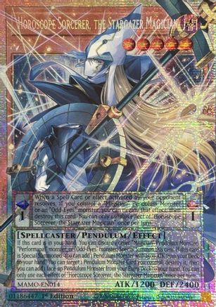 Horoscope Sorcerer, the Stargazer Magician (Starlight Rare) (Extended Art) [MAMO-EN014] - Magnificent Monsters 1st Edition - Starlight Rare
