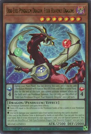 Odd-Eyes Pendulum Dragon, Four Heavenly Dragons [MAMO-EN013] - Magnificent Monsters 1st Edition - Ultra Rare