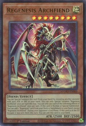 Regenesis Archfiend [MAMO-EN060] - Magnificent Monsters 1st Edition - Ultra Rare