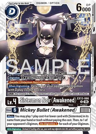Sistermon Noir (Awakened) // Mickey Bullet (Awakened) (EX13-066) - [Chivalrous XIII]