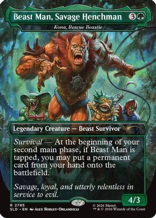 Beast Man, Savage Henchman - Kona, Rescue Beastie  (SLD-2785) - [Secret Lair Drop Series]