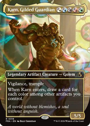 Karn, Gilded Guardian (Borderless)  (FRA-316) - [Reality Fracture]