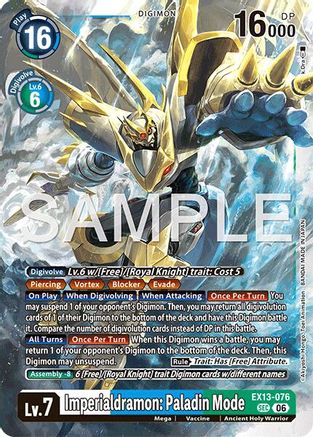 Imperialdramon: Paladin Mode (EX13-076) - [Chivalrous XIII] Foil
