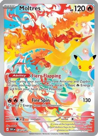 Moltres - (130/128) Holofoil [ME 30th Celebration]