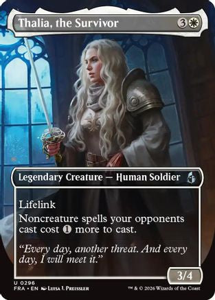 Thalia, the Survivor (Borderless)  [Foil]  (FRA-296) - [Reality Fracture]