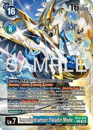 Imperialdramon: Paladin Mode (Alternate Art) (EX13-076) - [Chivalrous XIII] Foil