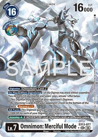 Omnimon: Merciful Mode (Alternate Art) (EX13-077) - [Chivalrous XIII] Foil