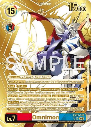 Omnimon (Rare Pull) (EX13-016) - [Chivalrous XIII] Foil